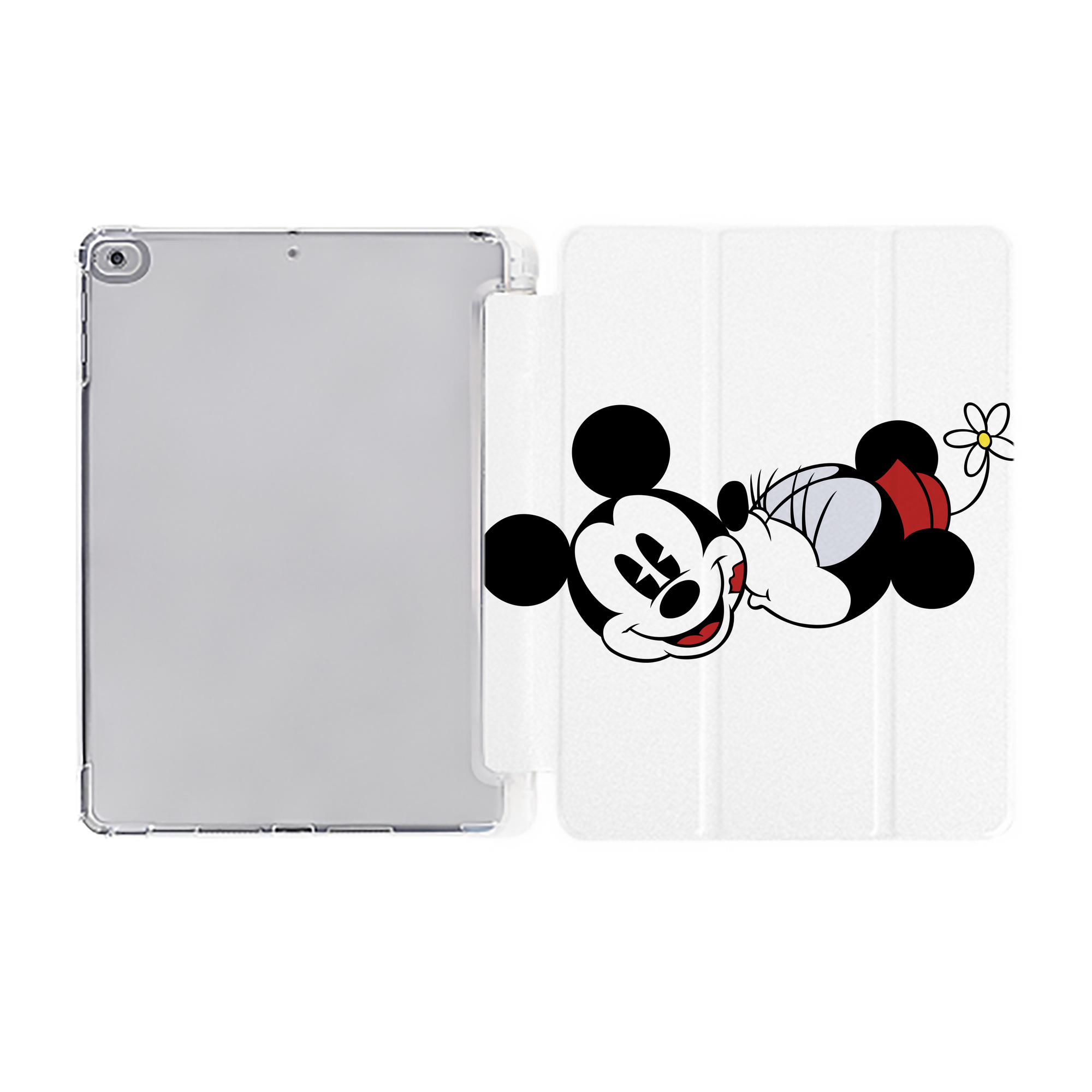 ミッキーマウス Mickey Mouse IPad ケース ペン収納付き 三つ折りスタンド PUレザー×シリコン 対応機種9.5/10.5/10.9インチ